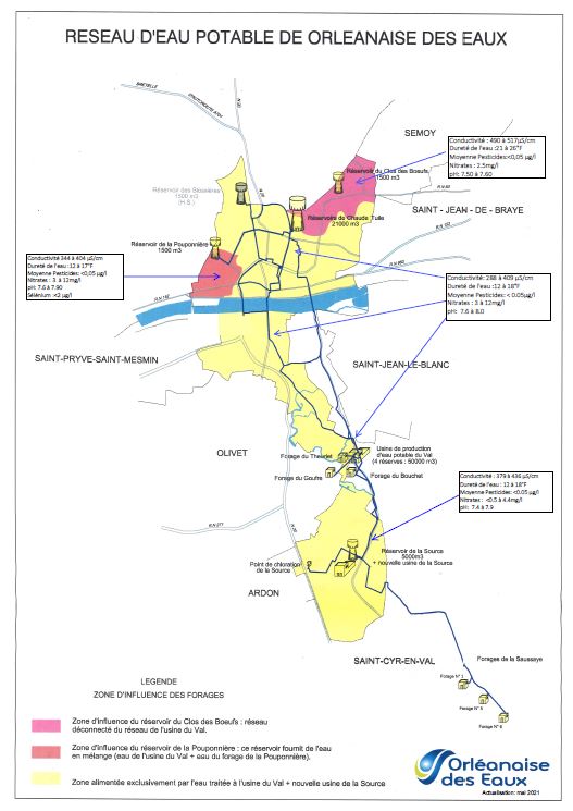 carte qualité eau orleans mai 2022